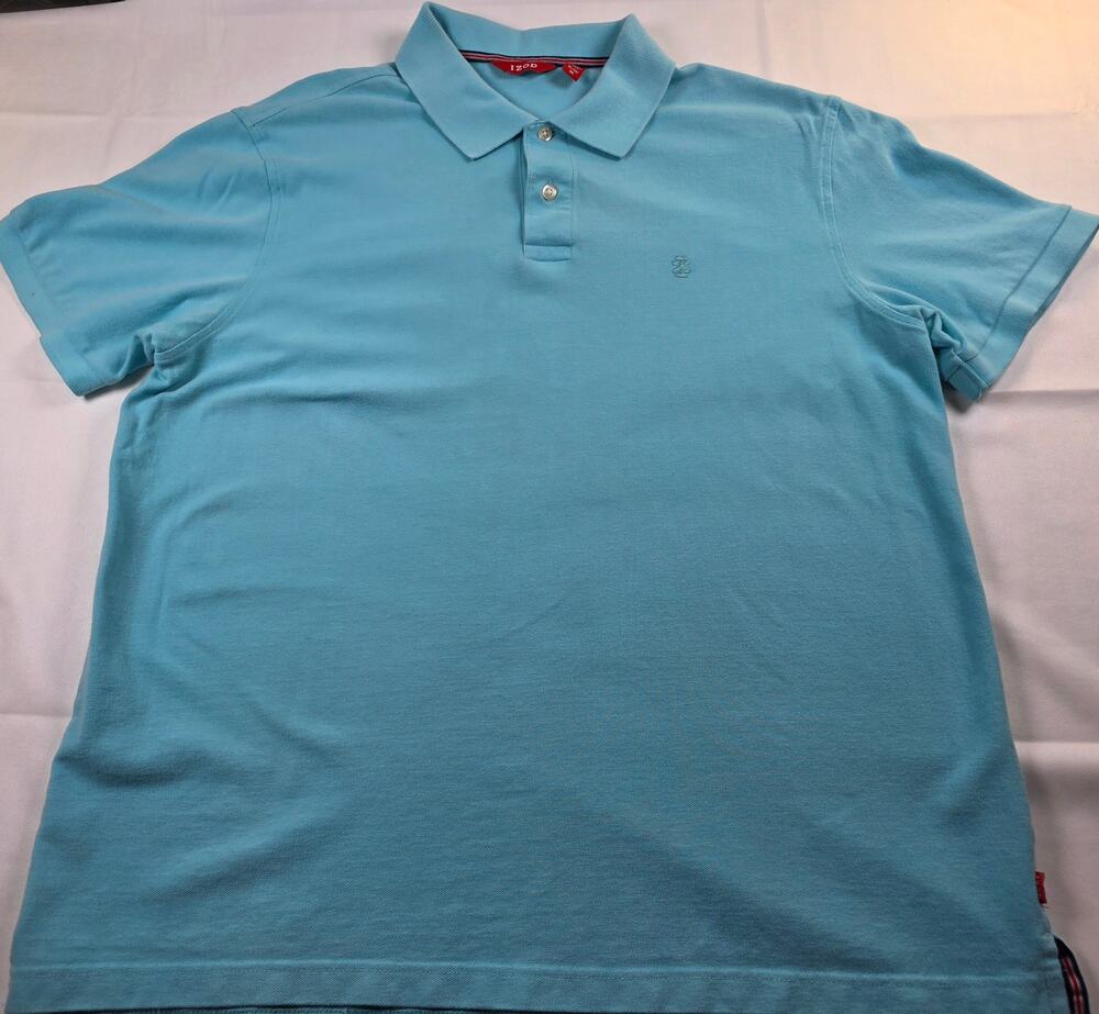 Men's IZOD Polo Top Turquoise Size XL